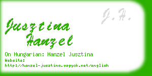jusztina hanzel business card